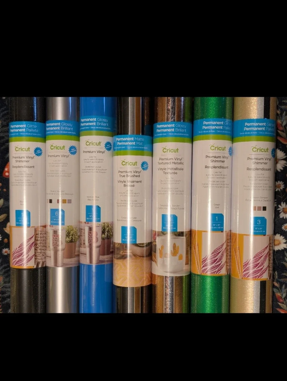 🆕 Cricut Bundle Of 7 Packs Of Premium Permanent Assorted Vinyl Rolls
